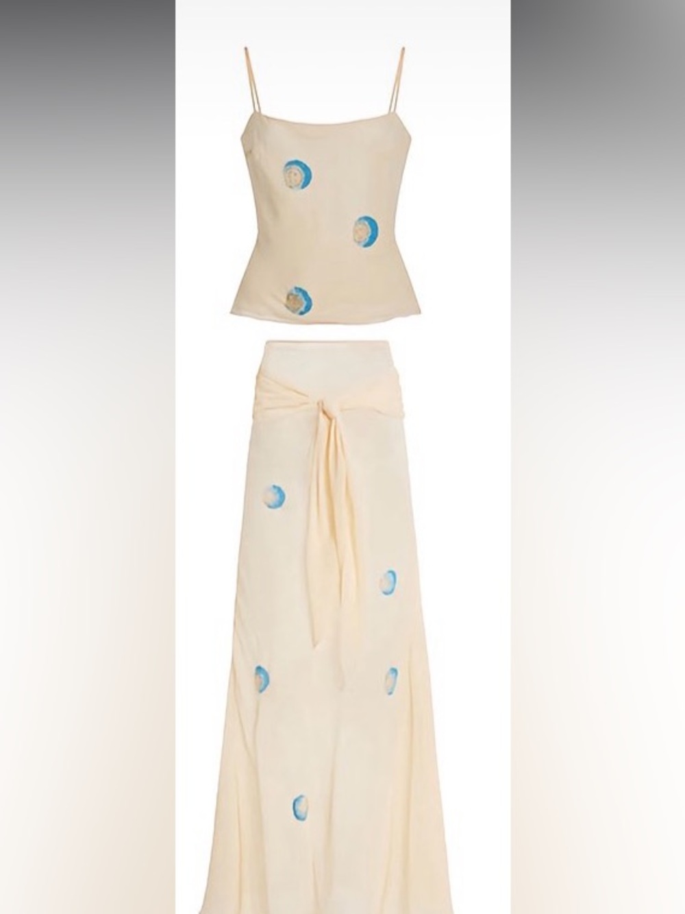 ISO Anna October Jessica Beaded Silk Top & Skirt